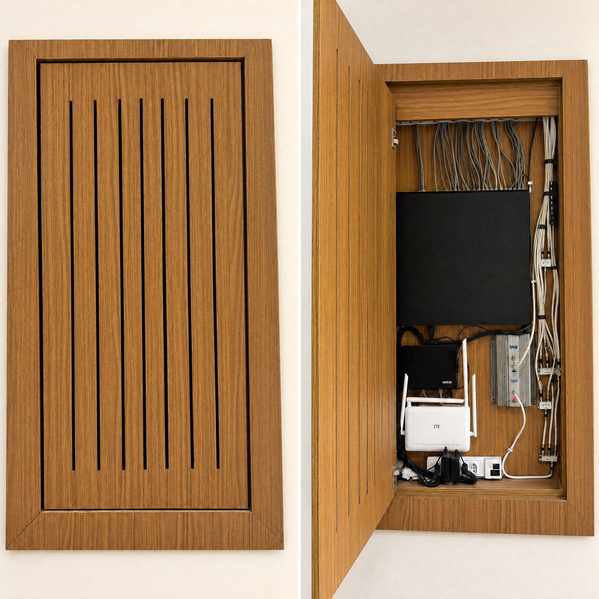 Rack embutido organizado